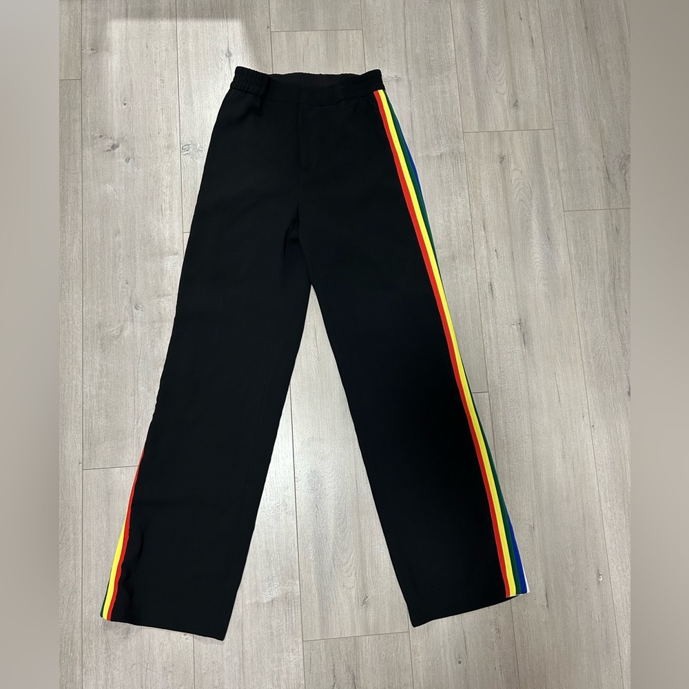 Black Pants with Rainbow Stripe